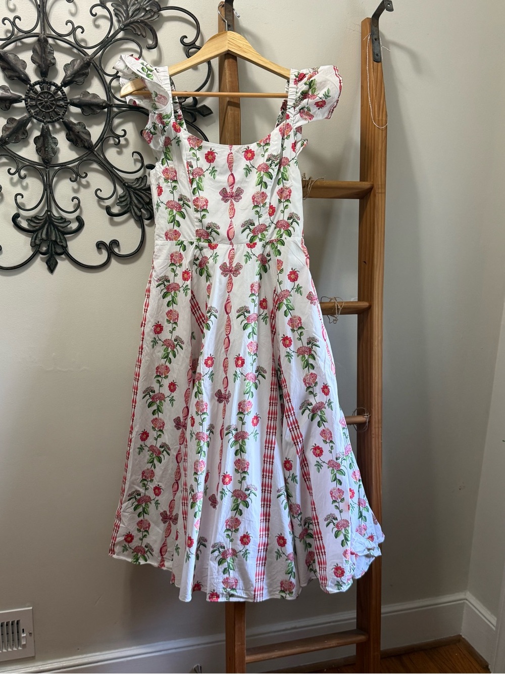 Hill House White Dress with Pink Floral Print - Picture 1 of 5